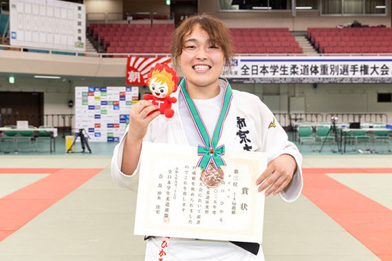 柔道部の学生が全日本学生柔道体重別選手権大会に出場し準優勝を果たしました