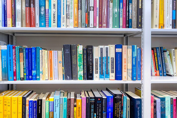 Picture of the bookshelves in Professor room