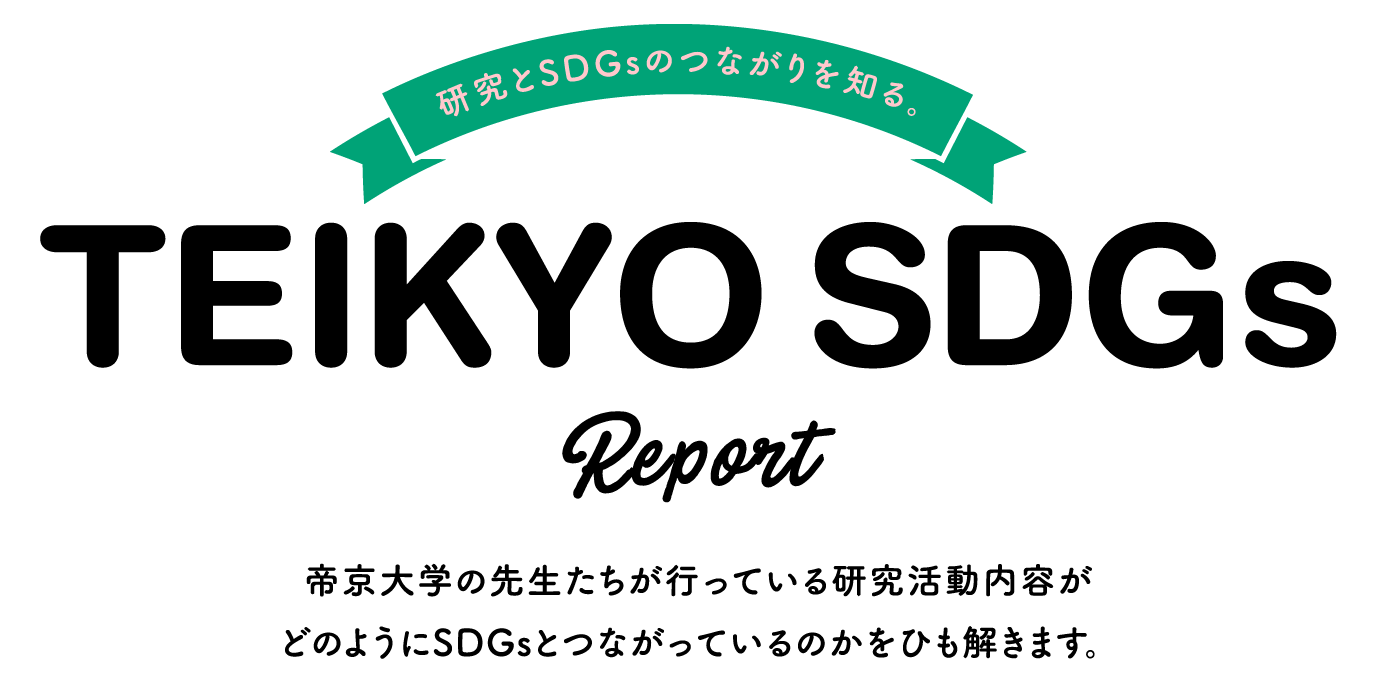 研究とSDGsのつながりを知る。TEIKYO SDGs Report 帝京大学の先生たちが行っている研究活動内容がどのようにSDGsとつながっているのかをひも解きます。