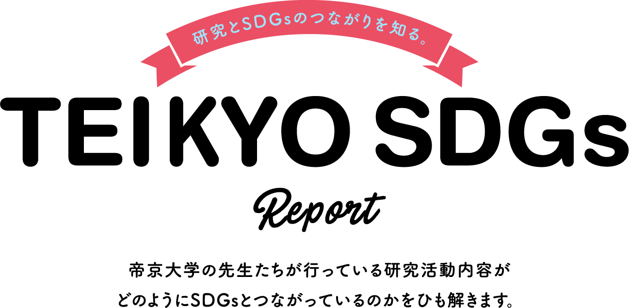研究とSDGsのつながりを知る。TEIKYO SDGs Report 帝京大学の先生たちが行っている研究活動内容がどのようにSDGsとつながっているのかをひも解きます。