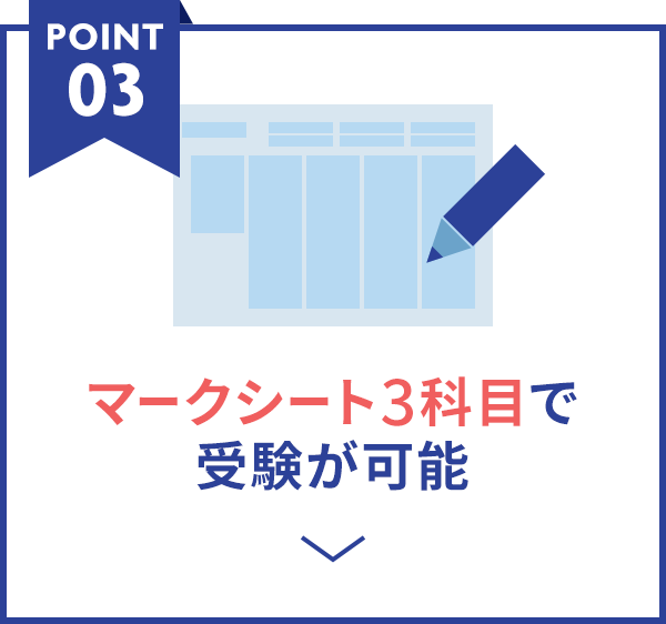 POINT03 学科試験3科目で受験が可能